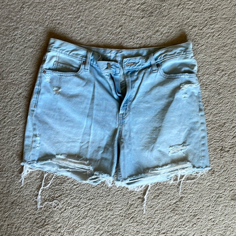 High Rise Slouchy Straight Jean Shorts